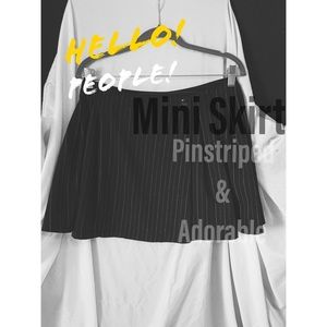 Stringbean Pinstriped Pleated Mini Skirt- 13